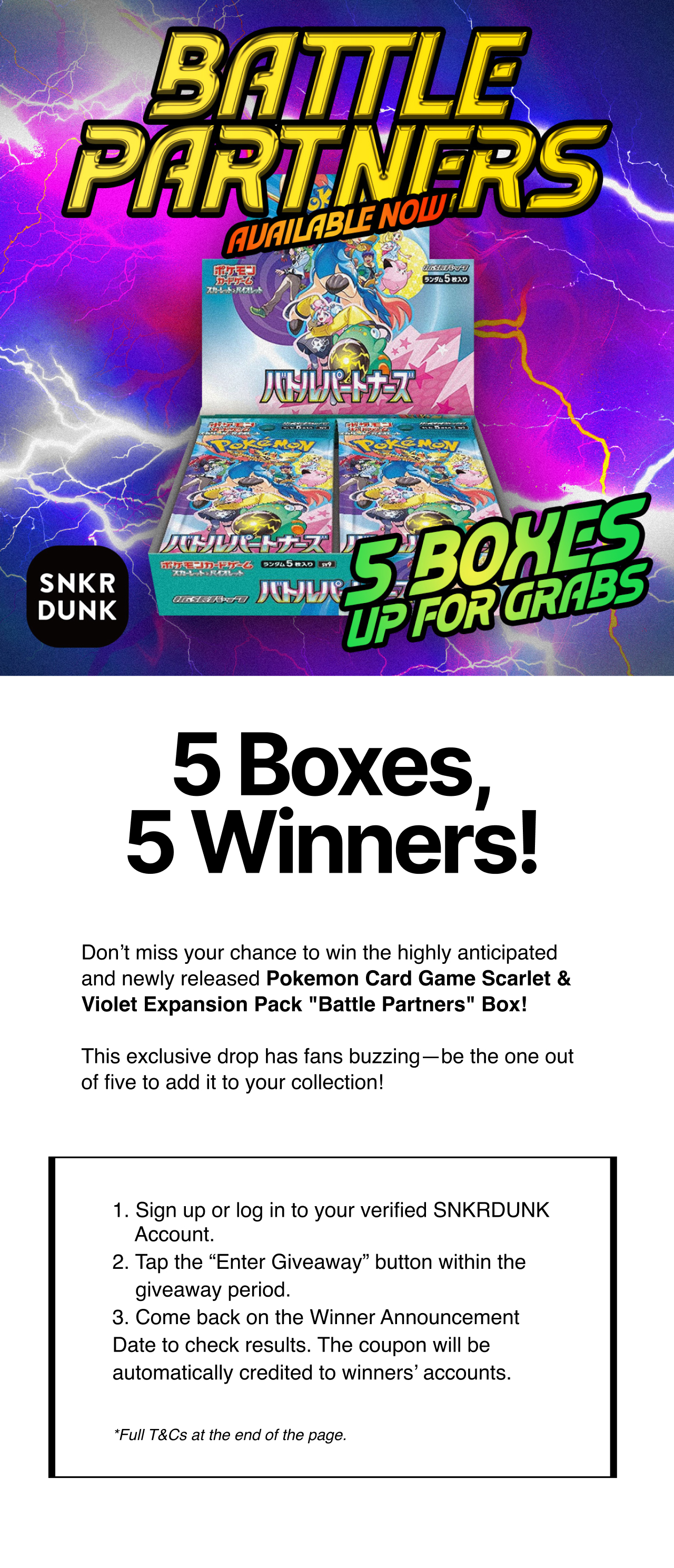 Battle Partners [SV9] Giveaway | SNKRDUNK